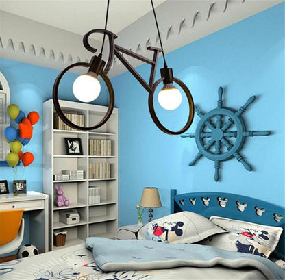 Retro Pendant Light Creative Iron Bicycle Pendant Lamp Living Room Simple Restaurant Bar Industrial Kitchen Hanging Lamps