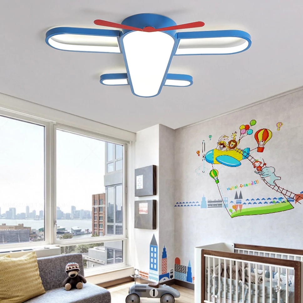 Modern Kids Room LED Lamp Ceiling Light Novelty Cartoon The Plane Bedroom Shop Colorful Lighting Fixture