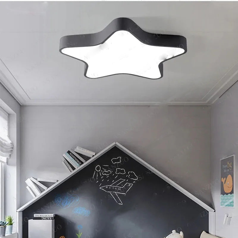 Children's Room Study Lamp Warmromantic Princess Five-pointed Star Ceiling Lamp