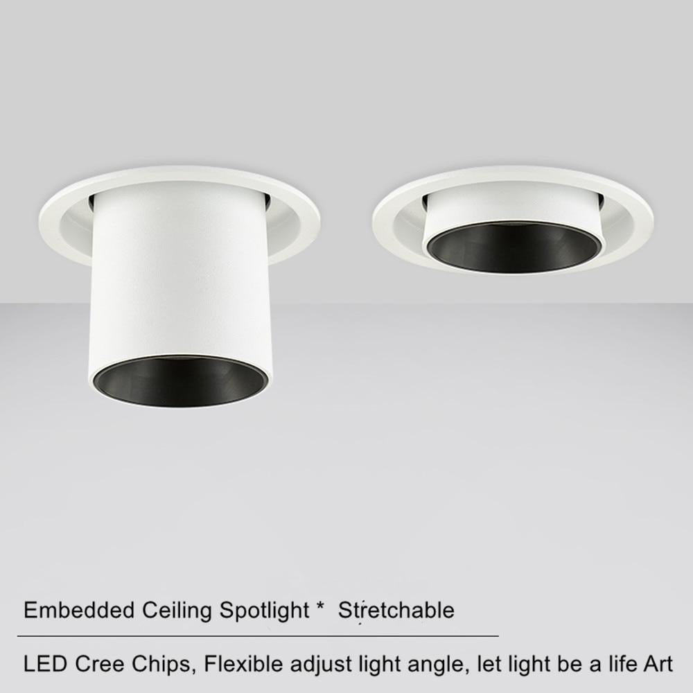 NEW LED spot lights embedded ceiling lamp 12W 10W 7W living room simple Nordic Adjustable and Rotate CREE COB downlight