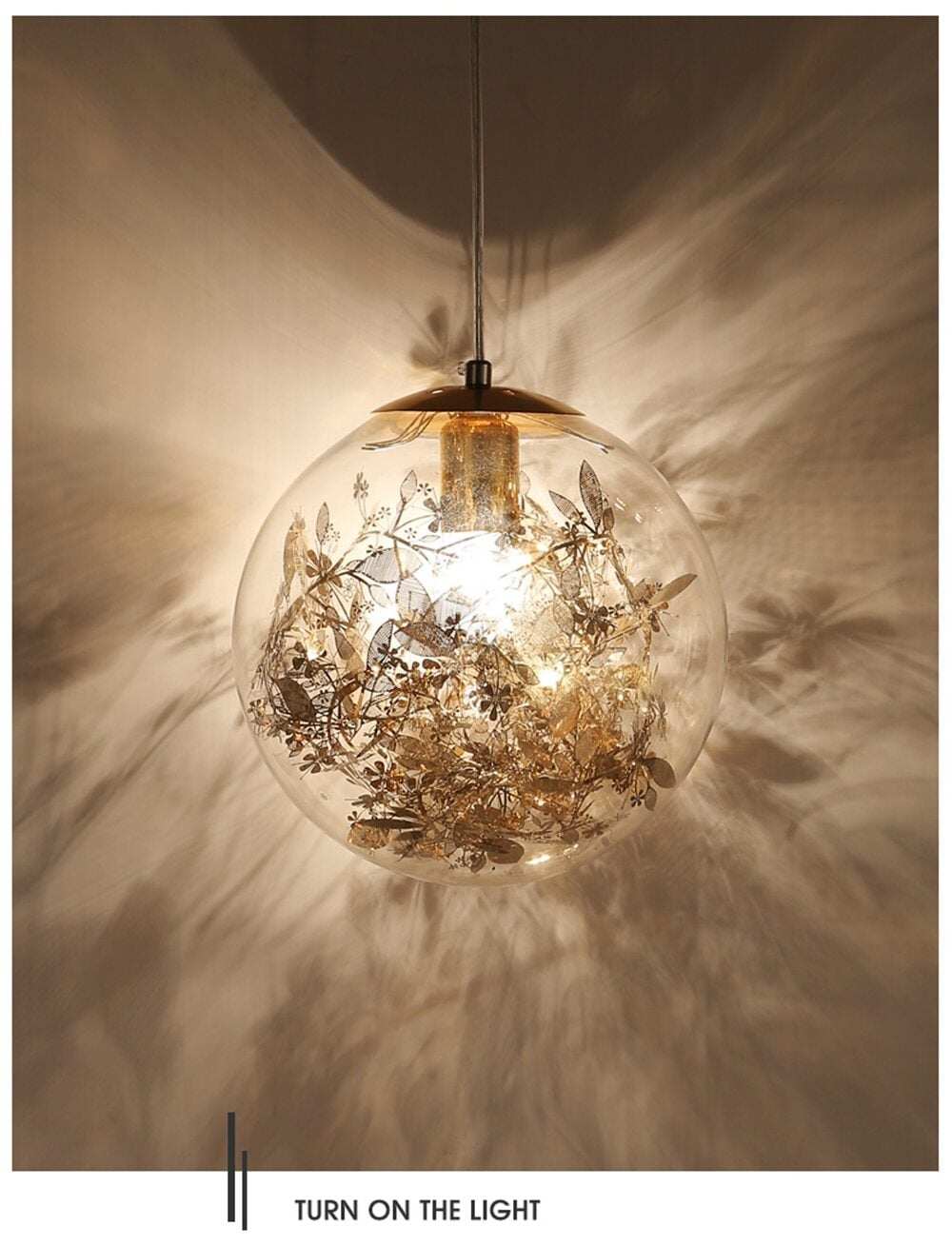 Nordic E27 Pendant Lights Gold And Silver Flower Hanging Lamp Hanglamp Creative Transparent Glass Staircase Loft Home Deco