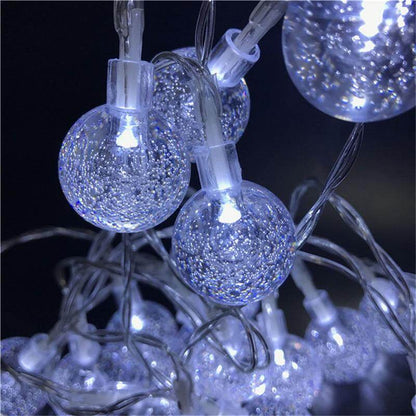 5M 10M Solar Lamp Crystal Ball LED String Lights Flash Waterproof Fairy Garland For Outdoor Garden Christmas Wedding Decoration