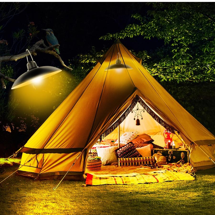 Double Head Solar Pendant Light Outdoor Indoor Solar Lamp With Line Warm White/White Lighting For Camping Home Garden Yard