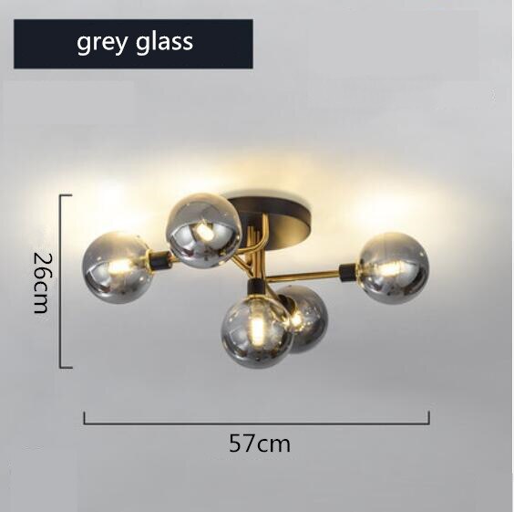 Europe LED Ceiling Lamp 5 Glass Ball LED Blub Indoor Lighting Modern Bedroom Dining Room Shop Porch Decoration Light Fixture