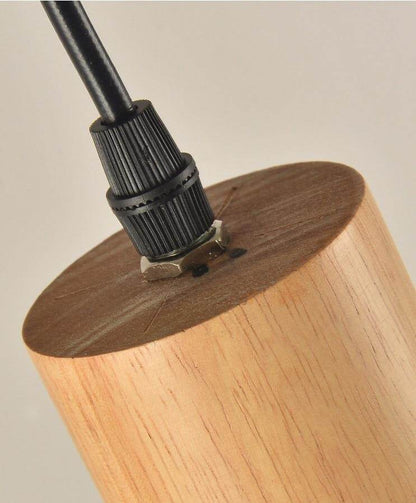Long Wood Tube Pendant Lamp Kitchen Island Dining Living Room Bedside Bar Counter Down Cylinder Pipe Down Spot Light