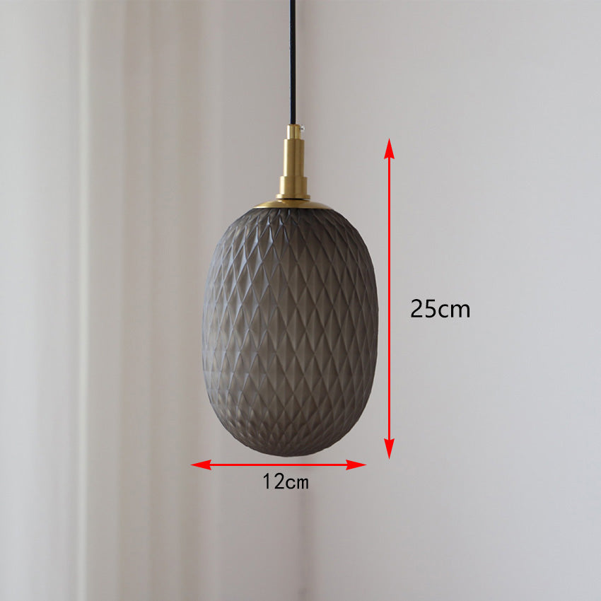 Nordic Pendant Light Bedroom Bedside Glass Droplight Colored Homestay Restaurant Staircase Bar Luminaire