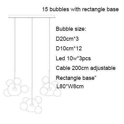 Modern Creative Clear Glass Bubble Ball LED Pendant Llights Kitchen Bedroom Store Cafe Interior Lighting Decorative Hanging Lamp