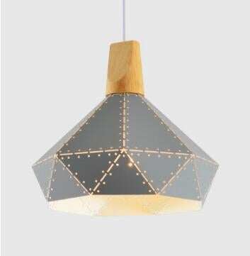 Creative Nordic postmodern minimalist cafe restaurant bar personality wrought iron hollow solid wood chandelier single head