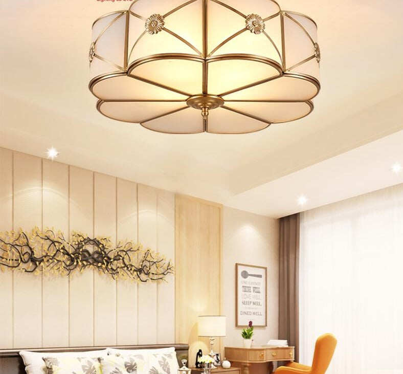 Modern LED Ceiling Lights Foyer Copper Lamparas De Techo Vintage E27 Lamp Ceiling For Living Room Bedroom Home Lighting