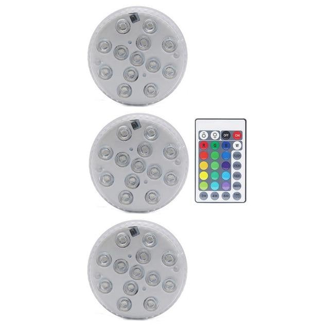 Upgrade 13 LED RGB Submersible Light With Magnet and Suction Cup Swimming Pool Light Underwater Tea Night Light for Pond
