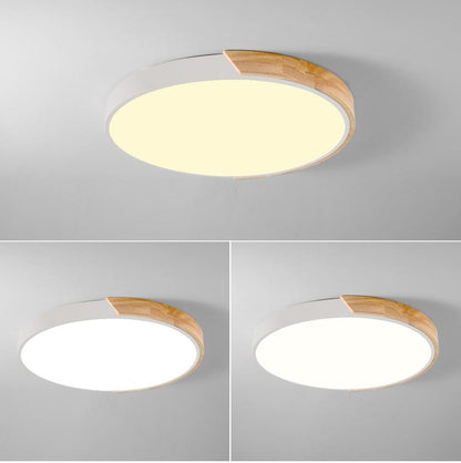 Nordic Wood led Ceiling Lights Modern Colorful Bedroom Ceiling Lamps Round thin plafondlamp Lighting lamparas de techo 30cm 40cm