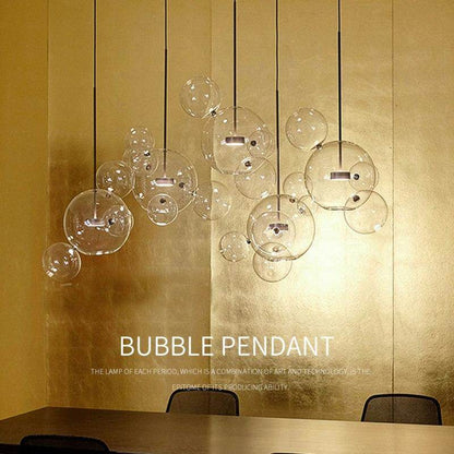 Modern Creative Clear Glass Bubble Ball Led Pendant Lamp for dining room living room bar LED Glass Hang Lamp