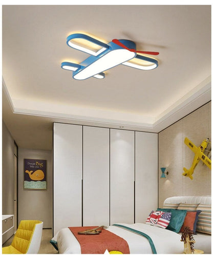 Modern Kids Room LED Lamp Ceiling Light Novelty Cartoon The Plane Bedroom Shop Colorful Lighting Fixture