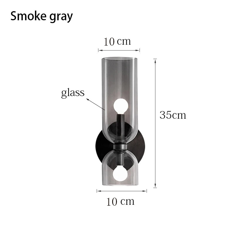 Nordic Creative Glass Wall Lamp Hallway Foyer Bedroom Living Room Bedside Lamp Study Light Wall Lamp
