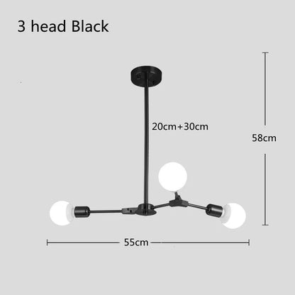 Modern Sputnik Ceiling Chandelier Satellite Hanging Lamp Lustre Light Fixture 3 6 9 Iron Spider Home Living Dining Room Decor