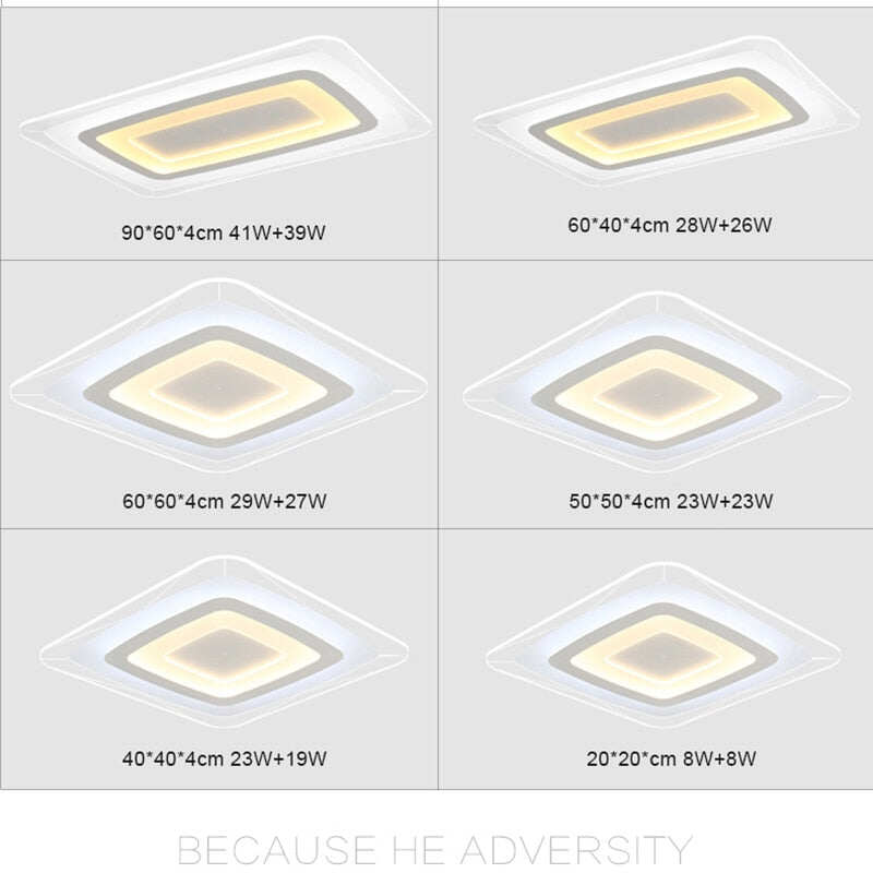 Remote Control Surface Mounted Modern Led Ceiling Lights Lamparas De Techo Rectangle Acrylic Led Ceiling Lights Lamp Fixtures