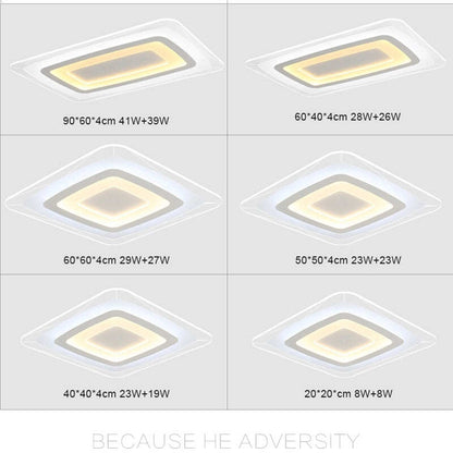 Remote Control Surface Mounted Modern Led Ceiling Lights Lamparas De Techo Rectangle Acrylic Led Ceiling Lights Lamp Fixtures