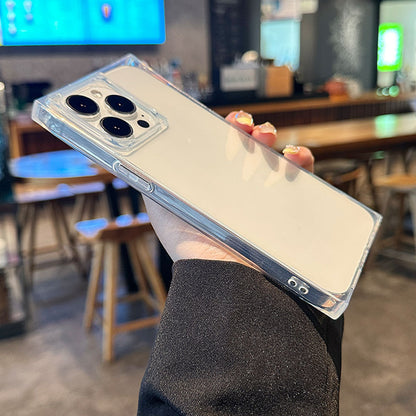 Luxury Ice Cube Square Soft Siicone Clear Case for iPhone 16 15 14 Pus 13 12 11 Pro Max Shockproof Crystal Rubber Phone Cover