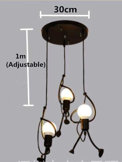 Loft Pendant Lights Climbing Man Art Hanging Lamp Metal Cord Hanger Home Decor Light Creative For Room Lighting Lamps Nordic