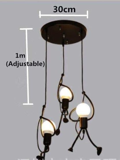 Loft Pendant Lights Climbing Man Art Hanging Lamp Metal Cord Hanger Home Decor Light Creative For Room Lighting Lamps Nordic