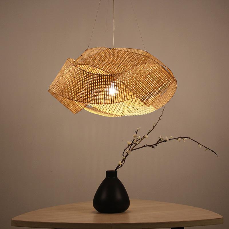 Creative Personality Chandelier Special-shaped Craft Bamboo Woven Lamp