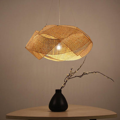 Creative Personality Chandelier Special-shaped Craft Bamboo Woven Lamp