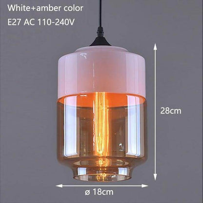 Nordic Modern loft hanging Glass Pendant Lamp Fixtures E27 E26 LED Pendant lights for Kitchen Restaurant Bar living room bedroom
