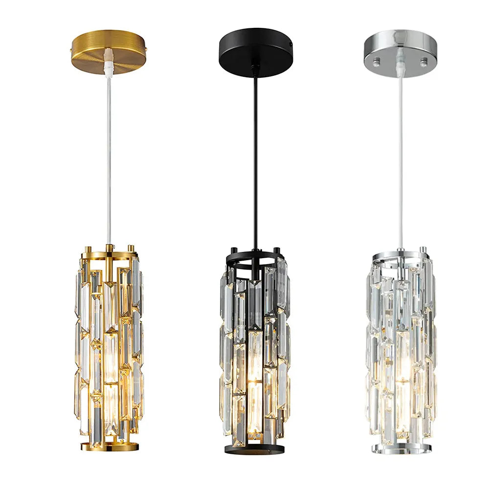 Modern Crystal Pendant Light Appliance Crystal Hanging Lamp for Dining Bar Bedside Crystal Suspension Fixtures