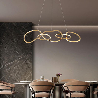 Nordic Personality Circle Stainless Steel Living Room Chandelier