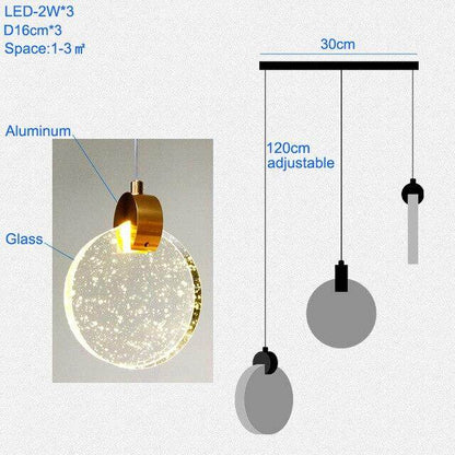 Modern Pendant Lamp For Stairwell Led Hanging Light For Hall Pendant Lights Living Room Round Glass Restaurant Kitchen Lighting