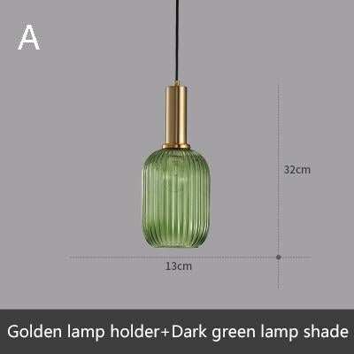 Novelty Stripe Glass Hanging Lights E27 LED 6 Color Lamp Holder Pendant Lamp For Kitchen Living Room Bedroom Hotel Restaurant