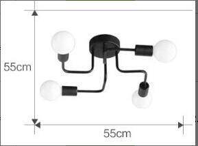 Modern Europe Creative Simple Iron Industrial Ceiling Lamp LED E27 Ceiling Light For Bedroom Living Room Kitchen Study Hotel Bar