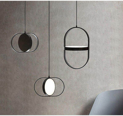 Nordic Modern Geometry Simple Rotary Pendant Lights Designer luminarias Circular Hanging Lamp Bar Bedside Light Fixtures