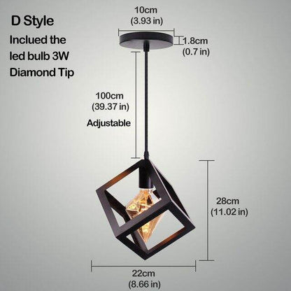 Nordic Pendant Lights Iron Minimalist Loft Cage Pyramid Pendant Lamp Modern Industrial Metal Hanging Lamp Parlor E26 E27 LED NEW