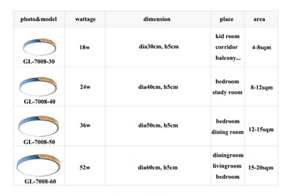 Nordic Oak App Dimmable Led Ceiling Lights Living Room Round Multicolor Alloy Led Ceiling Lamp Bedroom Led Ceiling Light Fixture
