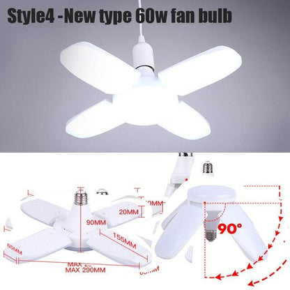 E27 Led Bulb Lamp Ampoule Leds Football Lamps Bulbs Foldable Fan Blade Lights Adjustable 45W 40W 60W For Kitchen Lighting