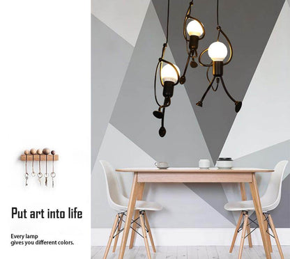 Loft Pendant Lights Climbing Man Art Hanging Lamp Metal Cord Hanger Home Decor Light Creative For Room Lighting Lamps Nordic
