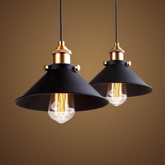 black vintage industrial pendant light nordic retro lights iron lampshade loft edison lamp metal cage dining room Countryside