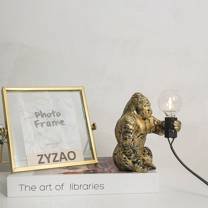 King Kong Gorilla Animal Table Lamp Indoor Resin Decoration Small Night Lamp Creative Crafts Gorilla Table Decor Lamp