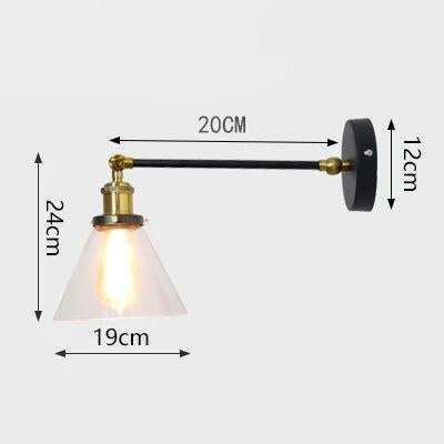 American Style Rural Retro Industrial Wind Iron Wall Lamp Hotel Bedside Lamps