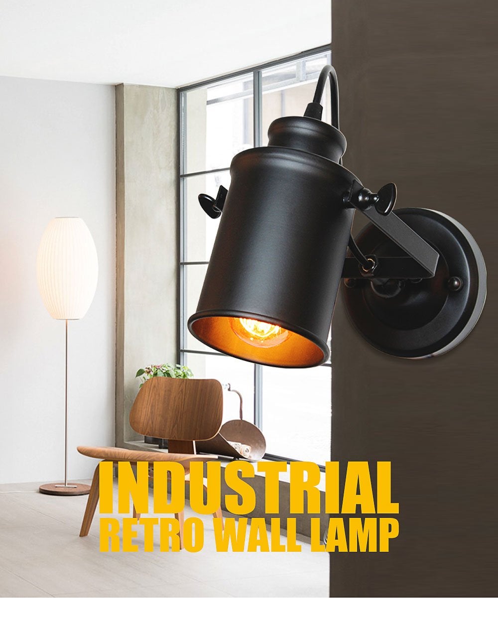 Vintage Wall Lamp Industrial light wall sconc,Plug with push button switch,Retro light wall,bedroom living room aisle lighting