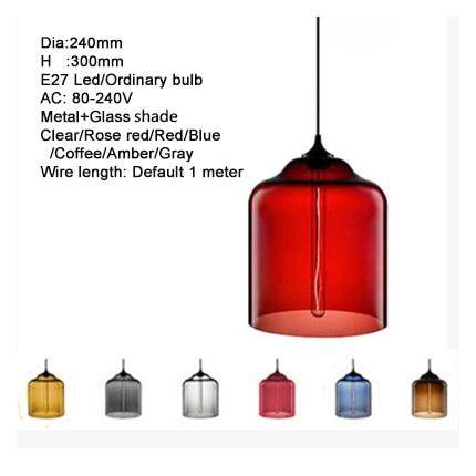 Modern Loft E27 Glass Bowl Pendant Lights Colorful Simple Hanging Lamps For Kitchen Living Room Bedroom Restaurant Hotel Room
