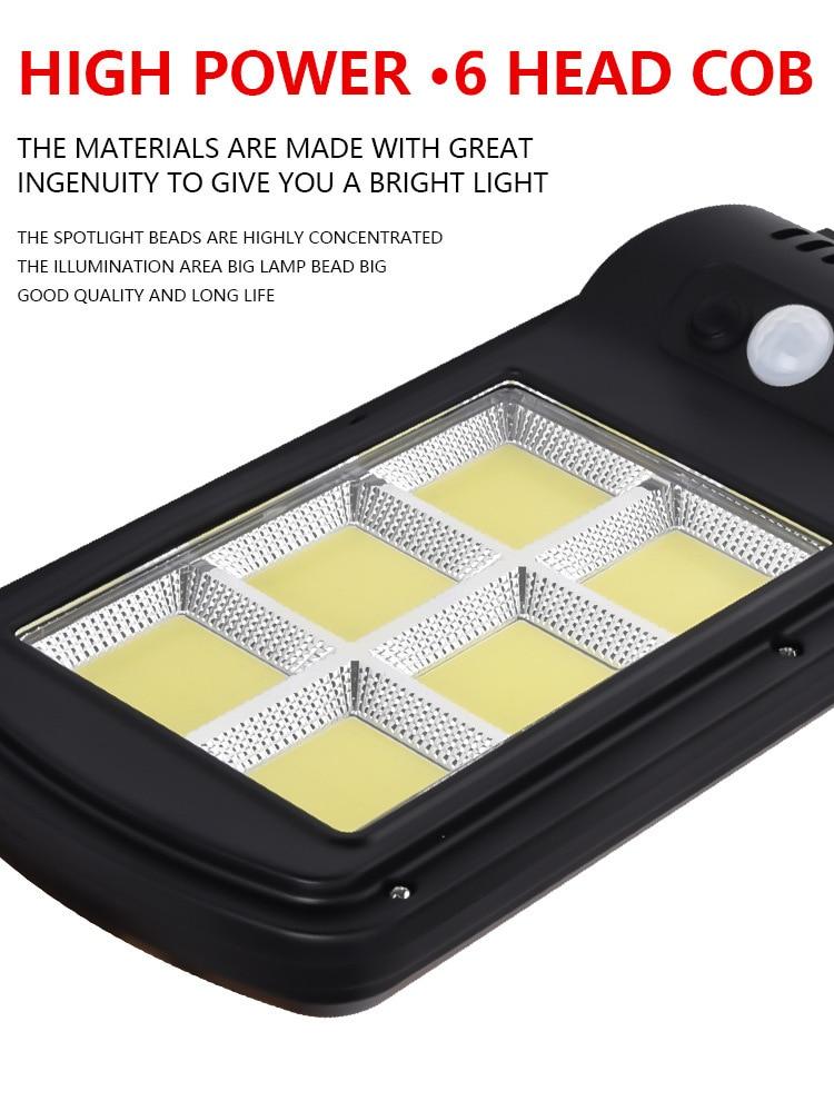 300W Remote Control Upgraded COB Solar Light PIR Motion Sensor IP65 Outdoor Solar Wall Street Light Waterproof Lamp