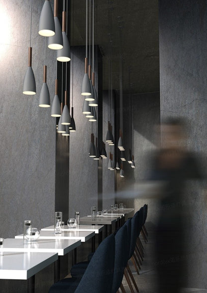 Wood Pendant Lights E27 LED Modern Hanglamp Nordic Lamp Living Room Restaurants Kitchen Dining Bar Droplight