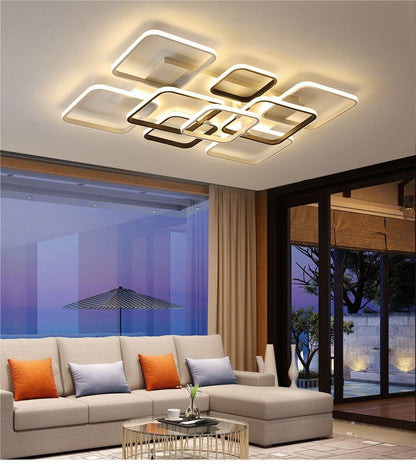 Grey White Rectangle Shape Modern LED Ceiling Lights For Living Room Bed Room Studio Lighting Creative Modern Ceiling Lamp