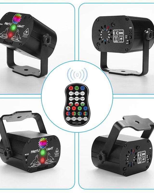 60 Patterns Laser Stage Light LED USB Charging Party RGB LED Disco Light DJ Moving Head Laser Projection Lamp Stage Lighting
