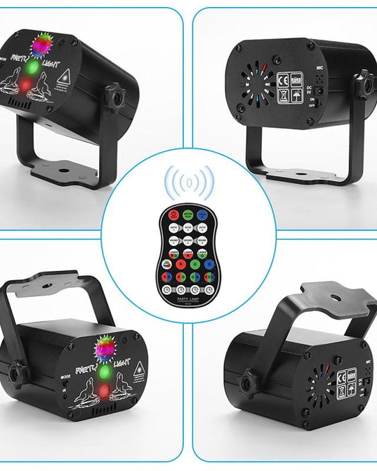 60 Patterns Laser Stage Light LED USB Charging Party RGB LED Disco Light DJ Moving Head Laser Projection Lamp Stage Lighting