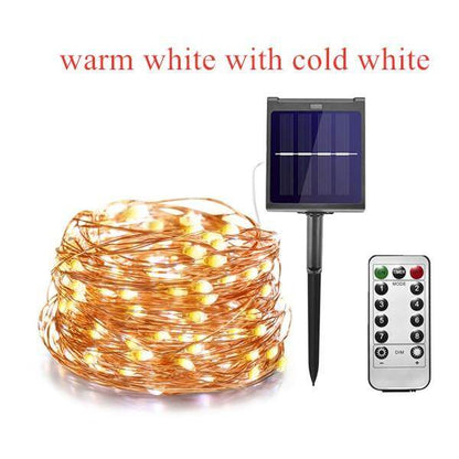 Dimmable 11m/21m/31m/51m  LED Outdoor Solar String Lights Fairy Holiday Christmas Party Garland Solar Garden Waterproof Lights