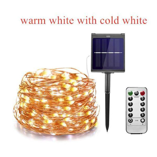 Dimmable 11m/21m/31m/51m  LED Outdoor Solar String Lights Fairy Holiday Christmas Party Garland Solar Garden Waterproof Lights