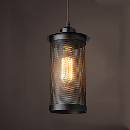 E27 Industrial Cage Ceiling Pendant Light Wire Cage Loft Pendant Lamp Shade Small Hanging Lighting
